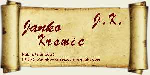 Janko Krsmić vizit kartica